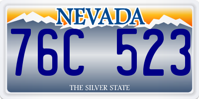 NV license plate 76C523
