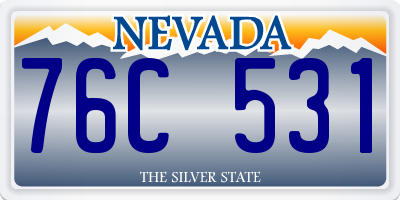 NV license plate 76C531