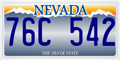 NV license plate 76C542