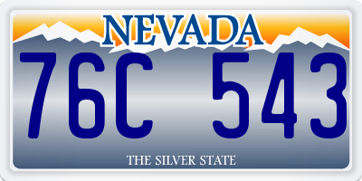 NV license plate 76C543
