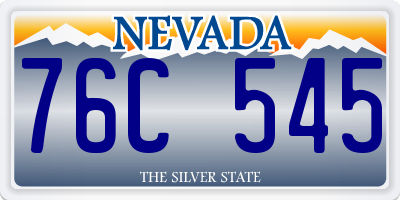 NV license plate 76C545