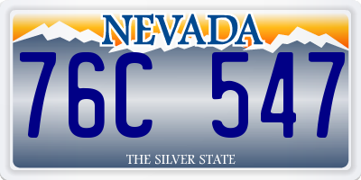 NV license plate 76C547