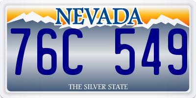 NV license plate 76C549
