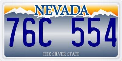 NV license plate 76C554
