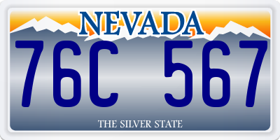 NV license plate 76C567