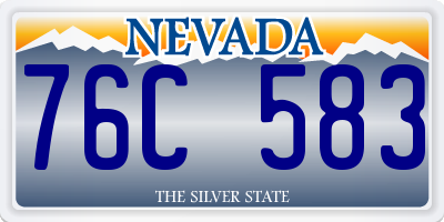 NV license plate 76C583