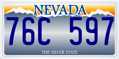 NV license plate 76C597