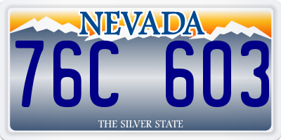 NV license plate 76C603