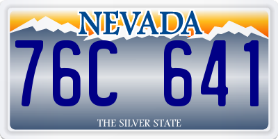 NV license plate 76C641