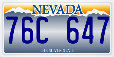 NV license plate 76C647