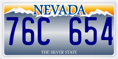 NV license plate 76C654