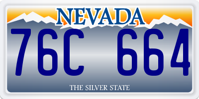 NV license plate 76C664