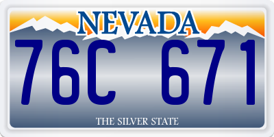 NV license plate 76C671