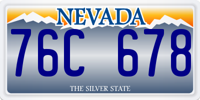 NV license plate 76C678