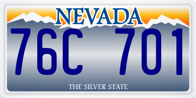 NV license plate 76C701