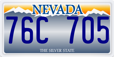 NV license plate 76C705