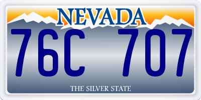 NV license plate 76C707