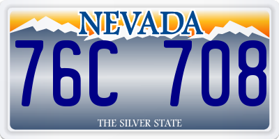 NV license plate 76C708