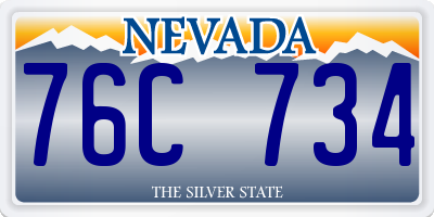 NV license plate 76C734