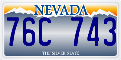 NV license plate 76C743