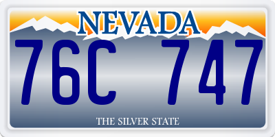 NV license plate 76C747