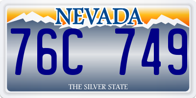 NV license plate 76C749