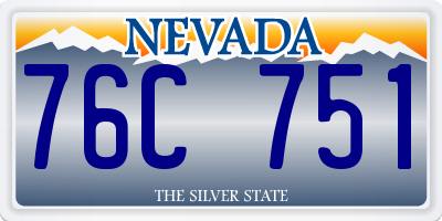 NV license plate 76C751