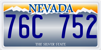 NV license plate 76C752