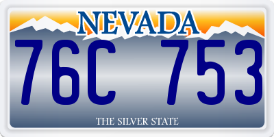 NV license plate 76C753