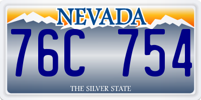 NV license plate 76C754