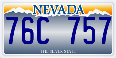 NV license plate 76C757