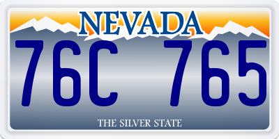 NV license plate 76C765