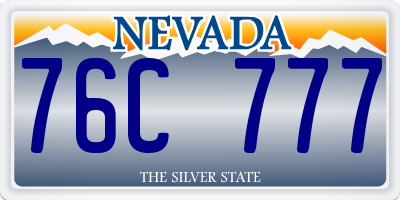 NV license plate 76C777