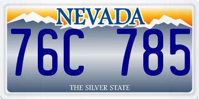 NV license plate 76C785