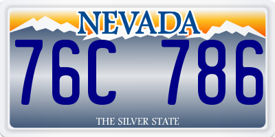 NV license plate 76C786