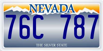 NV license plate 76C787