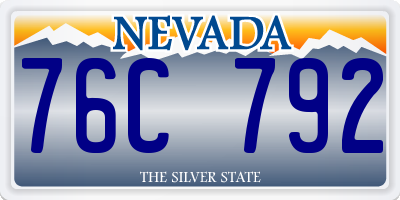 NV license plate 76C792