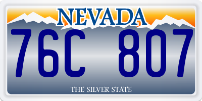 NV license plate 76C807