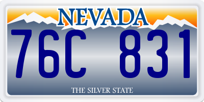 NV license plate 76C831