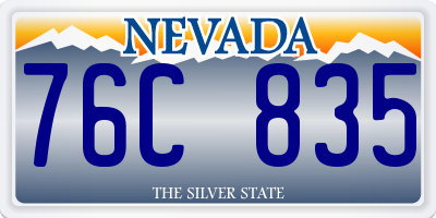 NV license plate 76C835