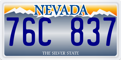 NV license plate 76C837