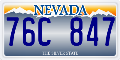 NV license plate 76C847