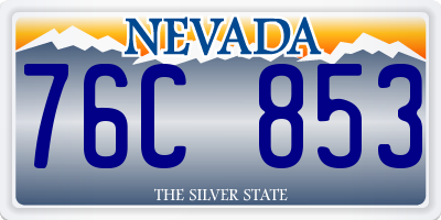 NV license plate 76C853