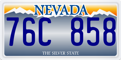 NV license plate 76C858