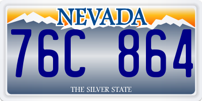 NV license plate 76C864