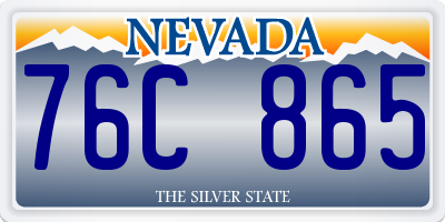 NV license plate 76C865