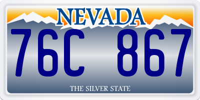 NV license plate 76C867