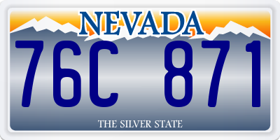 NV license plate 76C871