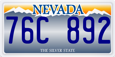 NV license plate 76C892