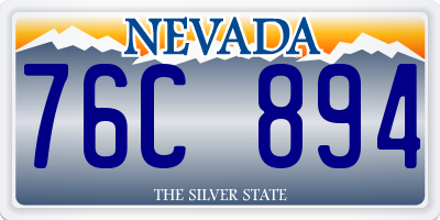 NV license plate 76C894